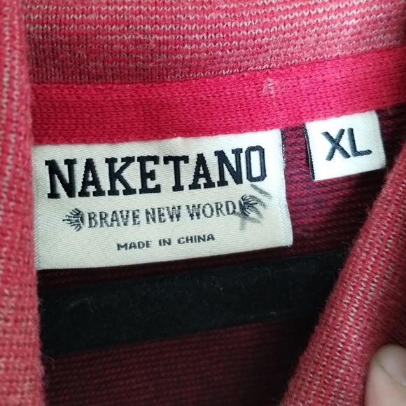 Naketano Stripe Cowl Neck Pullover Sweater Size XL - Picture 5 of 6